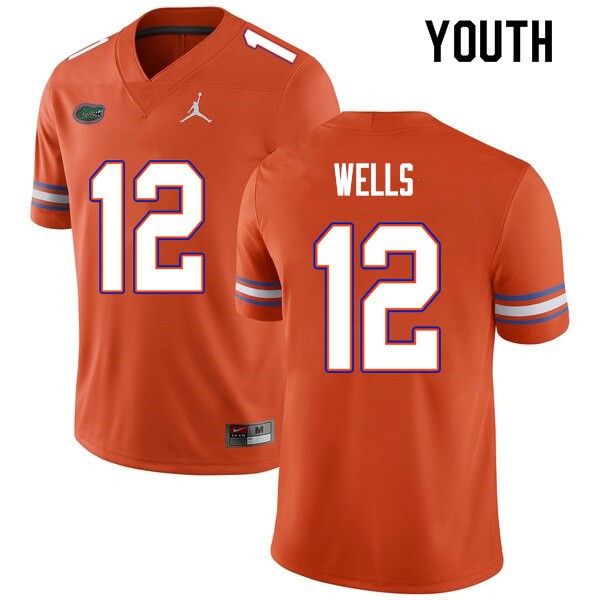 Youth #12 Rick Wells Florida Gators College Football Jerseys Orange